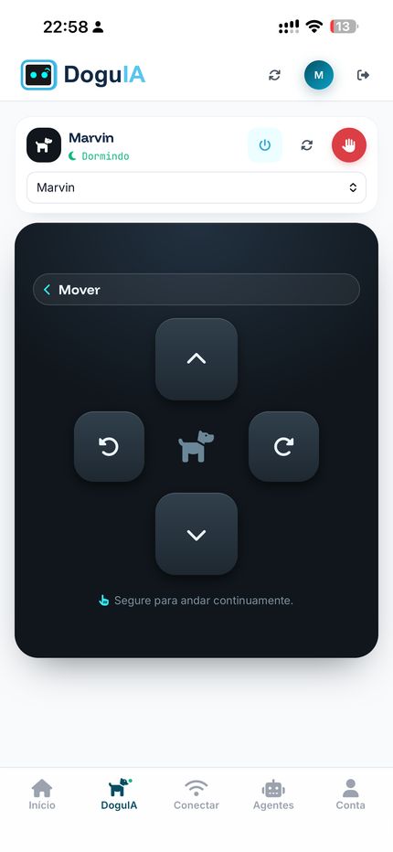 A tela de Mover, no app