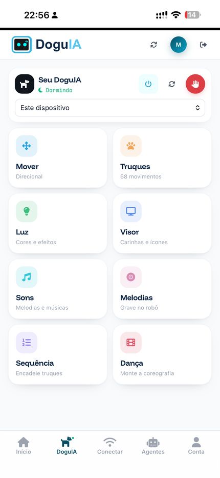 O menu com os oito destinos de controle