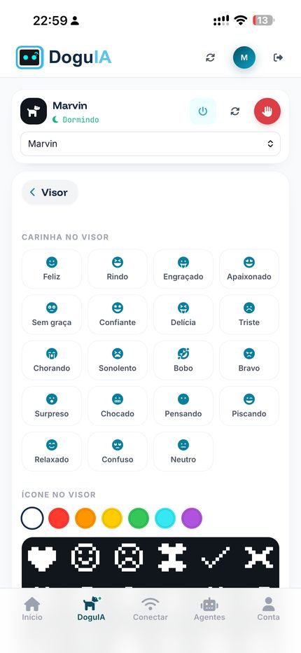 As carinhas e os ícones
